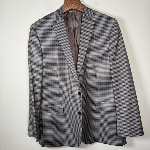 Lauren Ralph Lauren Other - Lauren Ralph Lauren Brown Checkered Polyester Blend Sport Jacket/Blazer 46L